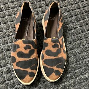 Louise et Cie Black and Brown Animal Print Loafers